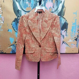 bebe Orange/Gold Baroque Jacket